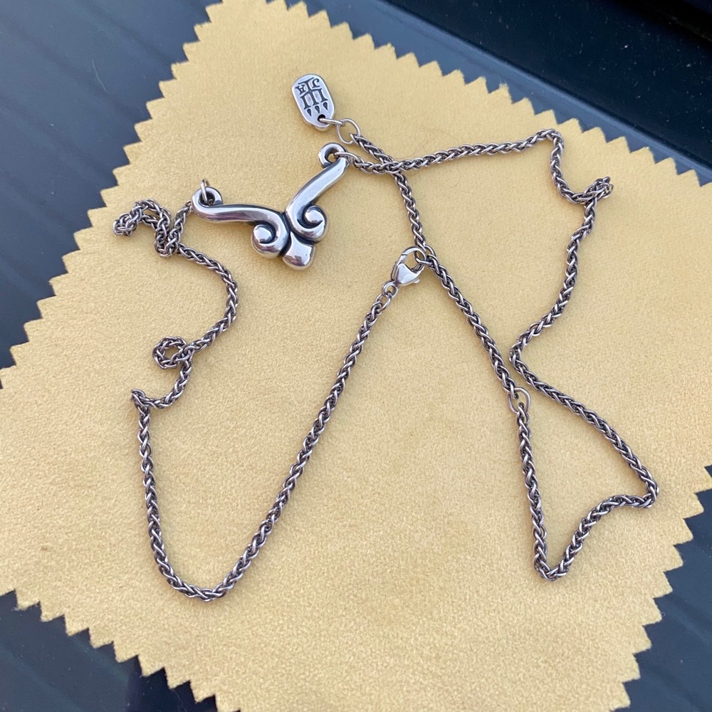 James Avery retired Scroll necklace 17”adjustable.